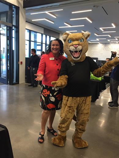 The Augusta Tech Cougar and Dr. Melissa Frank-Alston